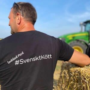 T-shirt laddad med #SvensktKött