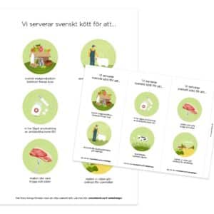 6 anledningar att välja svenskt kött Bordspratare och affisch för storkök