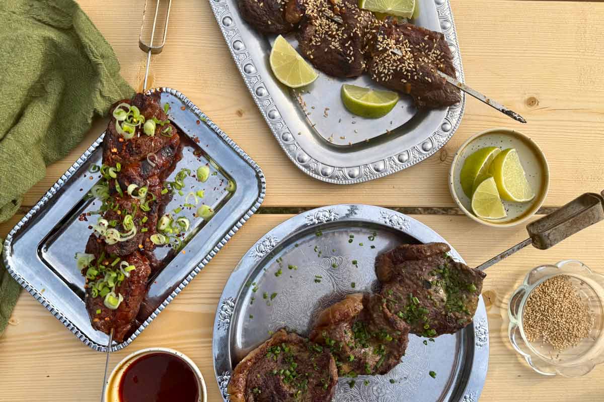 Picanhaspett med tre olika glazer